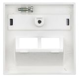 Cover for RJ45 UAE outlet, labelling window, 2-Port, silver