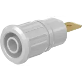 4 mm socket, flat plug connection, mounting Ø 12.2 mm, CAT III, CAT IV, white, 49.7073-29