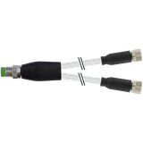 Y-Distributor M8 male / M8 female 0° A-cod. PVC 3x0.25 gy UL/CSA 0.3m