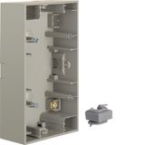 Surface-mtd housing 2gang vert., K.5, stainless steel matt, lacq.