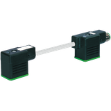 M12male on back A-cod./ double valve BI-11mm PUR 3x0.75 gy+drag-ch 0m