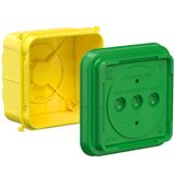 Concrete construction one-gang box for British accessories, 1-gang