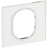 Plate Arteor - British std - round - 3 modules 1-gang - mirror white