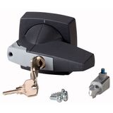 K2DG/C Rotary handle, 8mm, door installation, gray, cylinder lock