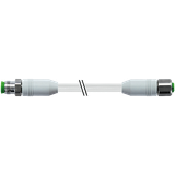 M12 male 0°/M12 fem. 0° A-cod. F&B PVC 4x0.34 shielded gy  0.3m
