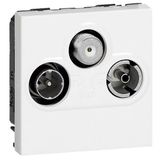 TV socket Arteor - TV-R-SAT shielded - 0-2400 Hz - 2 modules - white