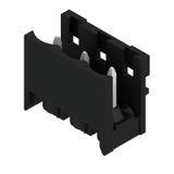 PCB plug-in connector, male header, open side, THT/THR solder connection, 5.08 mm, Number of poles: 3, 180°, Solder pin length (l): 1.5 mm, tinned, black, Box