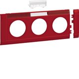 Frontplate 3-gang socket lid 80 LF red