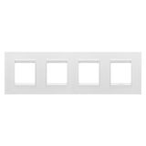 LUX INTERNATIONAL PLATE - IN METAL - 2+2+2+2 MODULES HORIZONTAL - MONOCHROME SATIN WHITE - CHORUSMART