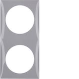 Integro Flow Frame, 2-Gang Grey Glossy