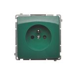Socket outlet with earthing and shutters, green, 16A