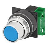 Push-button with full guard, blue, N.O.