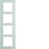 Glass frame 4gang, B.7, p. white/p. white matt