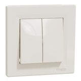 Switch Asfora 1-pole 2-circuits 10AX screwless cream