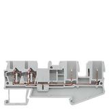 Hybrid through-type terminal, 4 terminals, plug-in and spring-loaded connection
