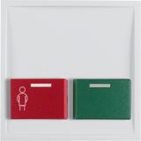 Central part with red talk button and green off button, Berker S.1/B.x, white, gloss