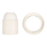 Lampholder E27 TP Threaded + Ring White
