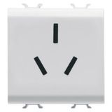 CHINESE STANDARD SOCKET-OUTLET 250V ac - 2P+E 16A - 2 MODULES - SATIN WHITE - CHORUSMART