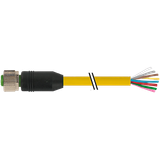 M12 female 0° with cable TPE 8x22AWG ye UL/CSA. ITC/PLTC 50m