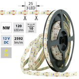 LED strip SMD2835 NW, 120LED/m, 28,8W/m, 2592lm/m, IP54, DC 12V, 10mm, 5m