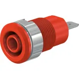 4 mm socket, flat plug connection, mounting Ø 12.2 mm, CAT III, red, 49.7044-22