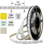 LED strip SMD5050 yellow, 120LED/m, 28.8W/m, 720lm/m, IP54, DC 24V, 12mm, 5m