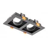 Spot luminaire housing RUBIO, 187x102 mm, IP20, PC, square, black