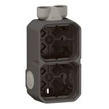 PLEXO 2 GANG BOX VERTICAL WITH CABLE GLAND ISO20 - ANTHRACITE