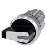 Toggle switch illuminable, 22 mm, round, metal, high gloss, white, knob short