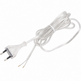 Flat Cord 3m 2×0.75mm² 2.5A 250V~ IP20 EU Plug Transparent