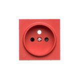 Cover for single socket outlet with earthing, anibacterial red