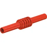 Connecting coupling, 4 mm socket to 4 mm socket, red, CAT II, 66.9123-22