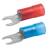 Insulated forked cable lug, 10 mm², 6.4 mm, M5, red, 652C6