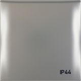 Integro Flow-Frame 1-Gang with Hinged Cover, Imprint IP44, Chrome Matt