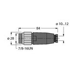 Field-Wireable Connector 7/8″ Male, Straight   BSV4140-0/13.5