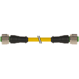 M12 female 0° / M12 female 0° A-cod. PUR 5x0.34 ye +drag ch. 0.6m