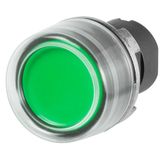 Guarded push-button, green, rubber cap