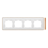Quadruple frame, white, wood base