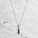 NECKLACE / VERTICAL / LINEAR / BURNT STEEL