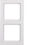 Frame 2gang Q.3 polar white velvety