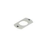 Plate with shaped hole, rectangular, 30x60 mm, grey, with inscription