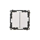 Single pole switch with double push button, 16AX, matt aluminum