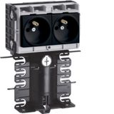 Instrument box with two drawers, on SL rail height 115mm, black