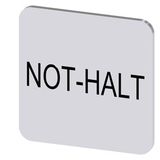 Labeling plate 22x22 mm, silver-colored label, labeling: Not-Halt