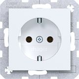 SCHUKO wall socket, screw lift terminals, A.x/C.x, matte light white