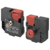 Door switch with mechanical lock, solenoid release, with green indicator, (2NC/1NO+2NC/1NO), trapped key, rear release buttons D4JL0322M