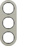 Cover frame 3-way, Series R.classic, stainless steel/black