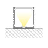 Attached PO aluminum profile, 35x35 mm, White diffuser, complete, 2 m