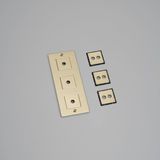 3G WALL PLATE / VERTICAL / WITH INFILLS / WITHOUT LOGO / BRASS