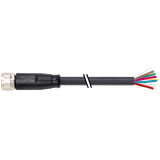M8 Bu. 0° A-cod. shielded PUR 6x0.14 shielded UL bk 10m
